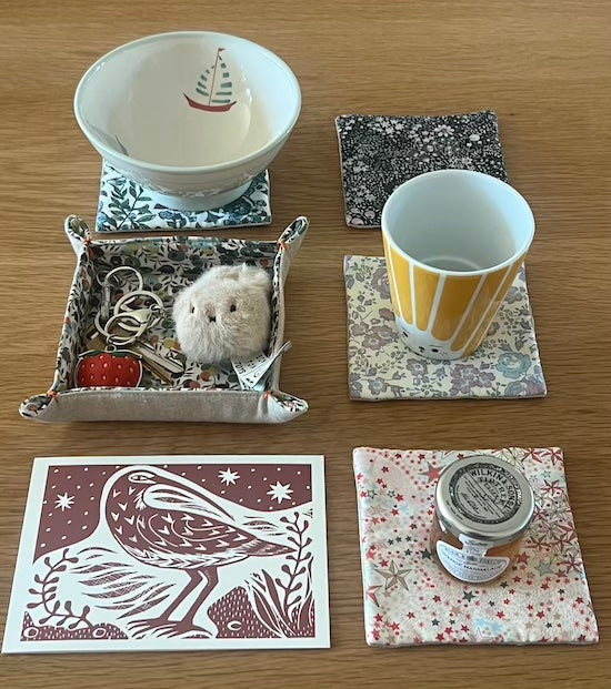 Liberty Teacoaster set with basket